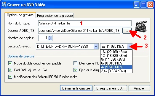 Comment graver un dossier DVD sur un disque DVD?