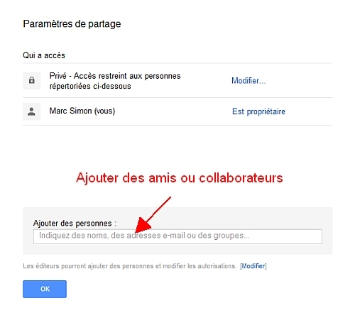 Document Priv sous Google Documents