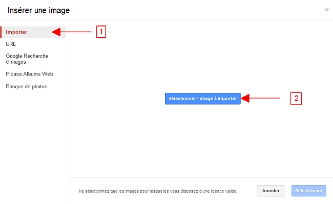 Insrer une image avec Google Documents