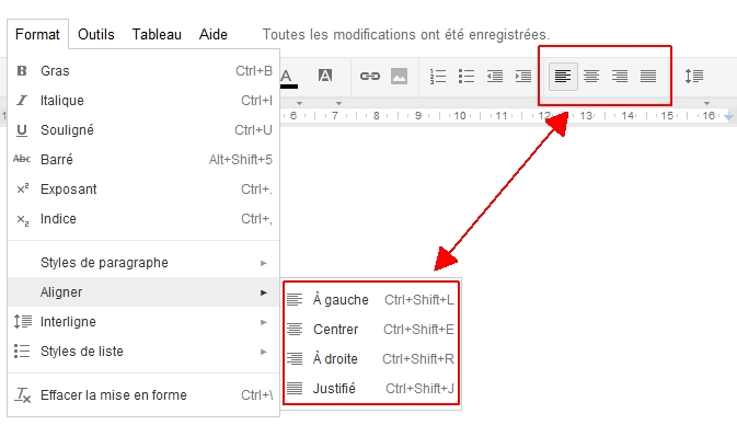 Dcouverte du menu Format de Google Documents