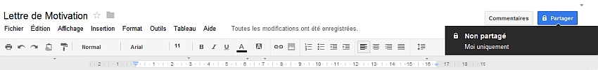 Option de Partage par Dfaut sous Google Documents