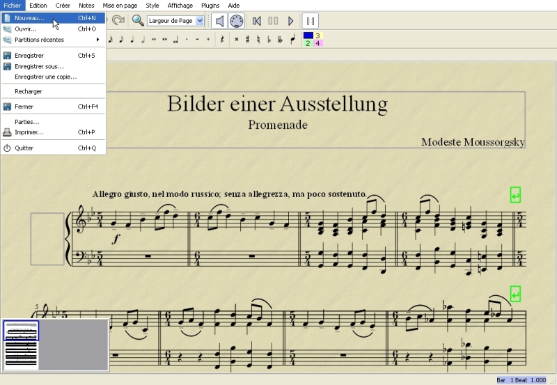 Crer une nouvelle partition avec MuseScore