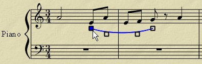 Positionnement d'une liaison entre différentes notes sous MuseScore