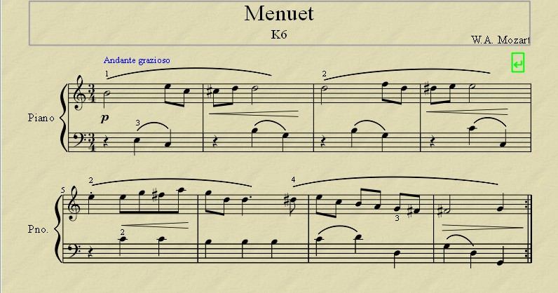 Menuet K6 de Mozart