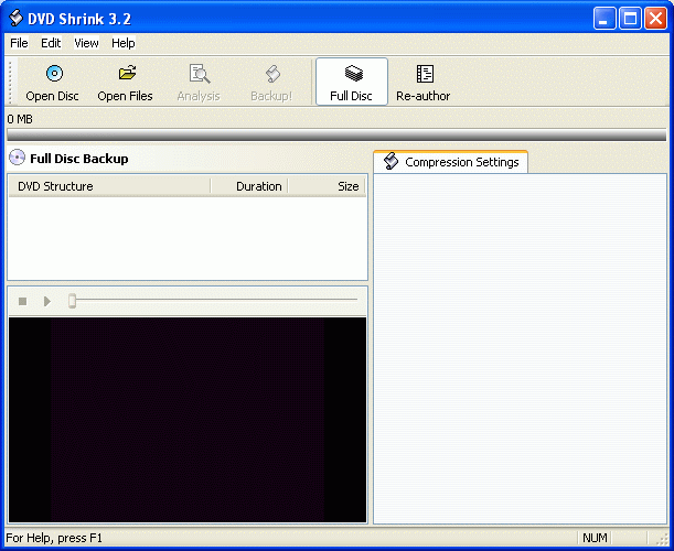 DVD Shrink Interface
