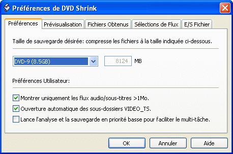 Autoriser un     DVD de plus de 4.7 Go